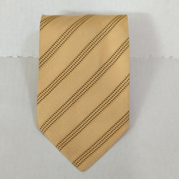 Joseph Abboud Men's Gold Italian Silk Tie Gold/Black - FLAW - Picture 1 of 7